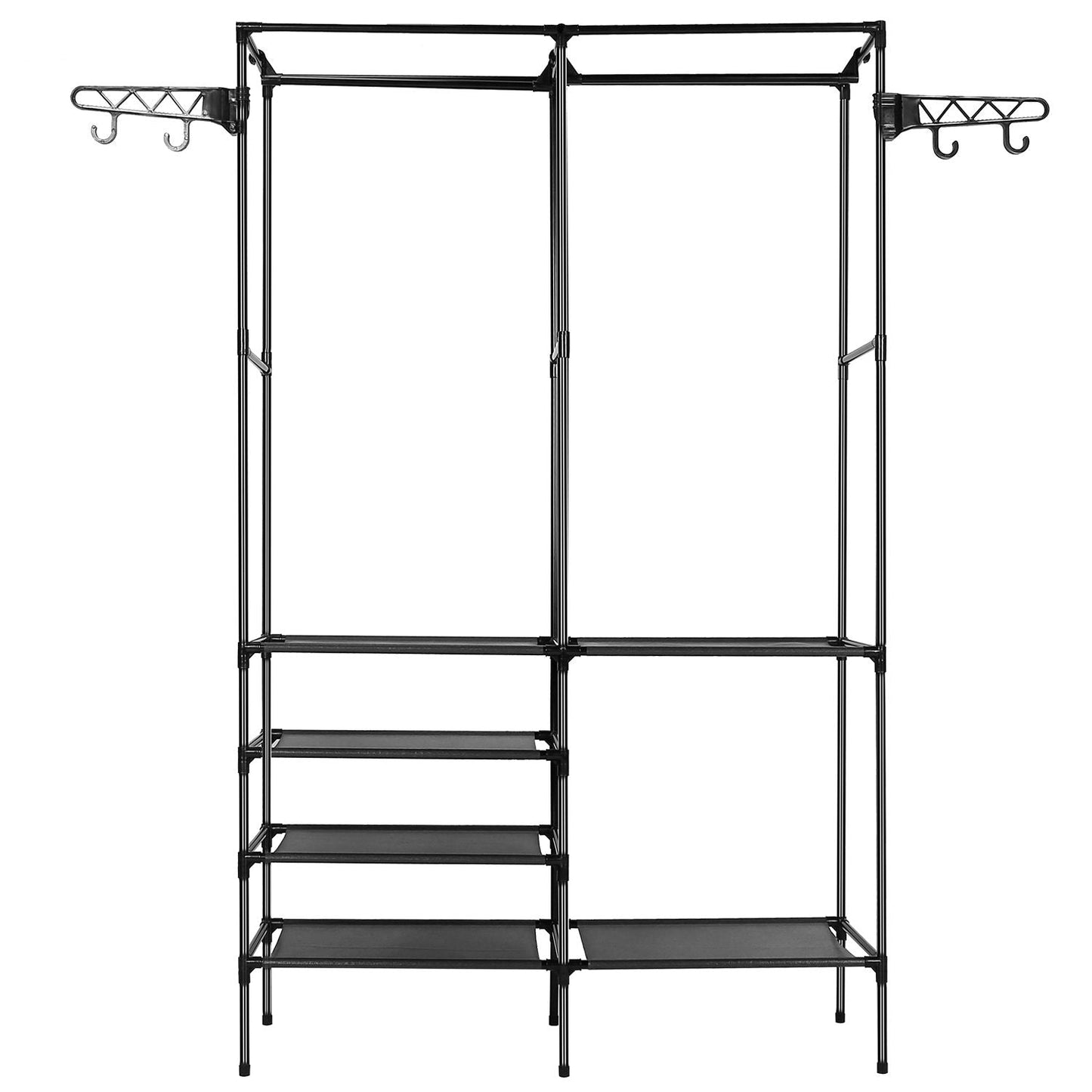 Metal Garment Rack Shoe Clothing Organizer Shelves Freestanding Multifunctional Clothes Wardrobe - Renee Lane Company