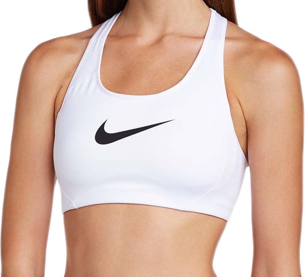 NIKE High Compression Swoosh Ladies Bra (White/Black X-Small) - Renee Lane Company