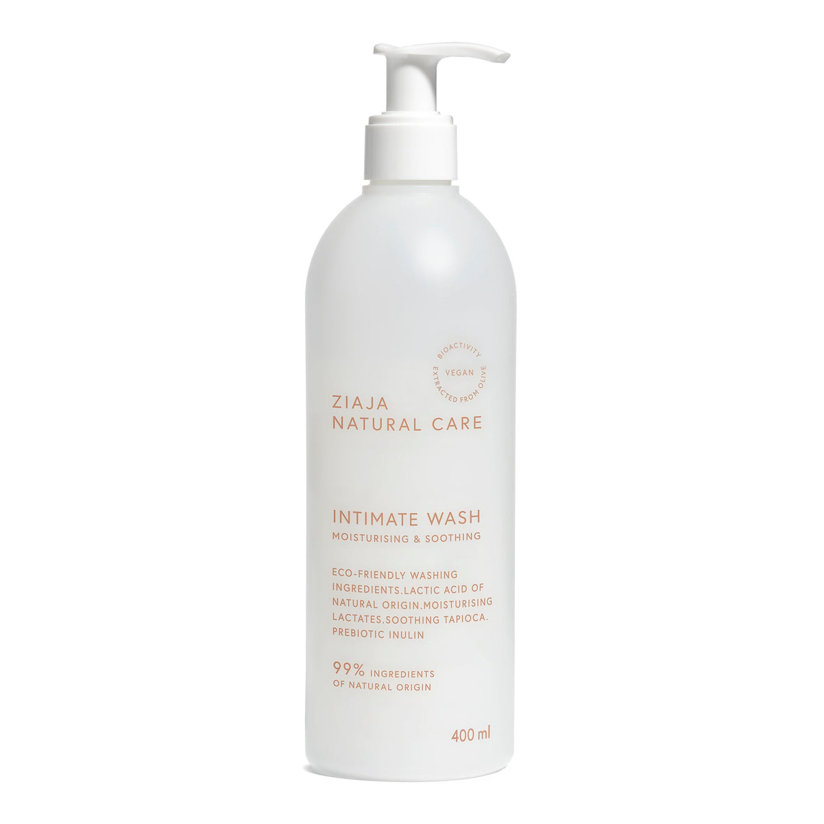 ZIAJA Natural Care intimate wash gel pump bottle, 400 ml