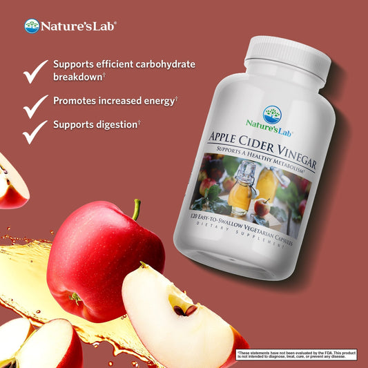 Nature's Lab Apple Cider Vinegar with Chromium - 120 Capsules - Renee Lane Company