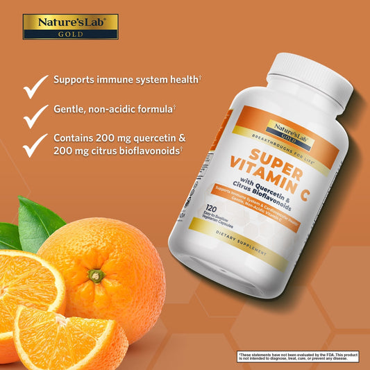 Nature's Lab Gold Super Vitamin C 1000 mg - 120 Capsules - Renee Lane Company