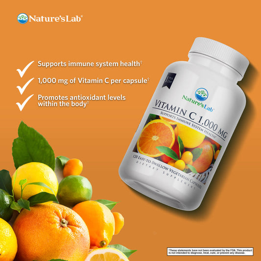Nature's Lab Vitamin C 1,000mg - 120 Capsules - Renee Lane Company