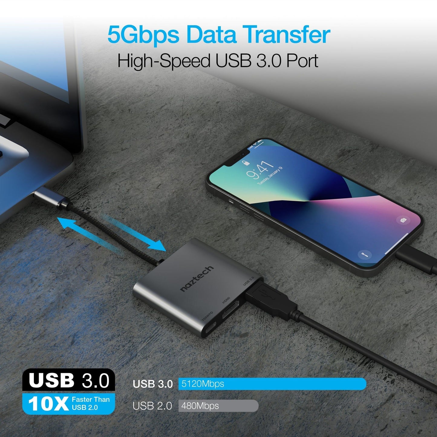 Naztech MaxDrive 3 Universal USB-C Hub - Renee Lane Company