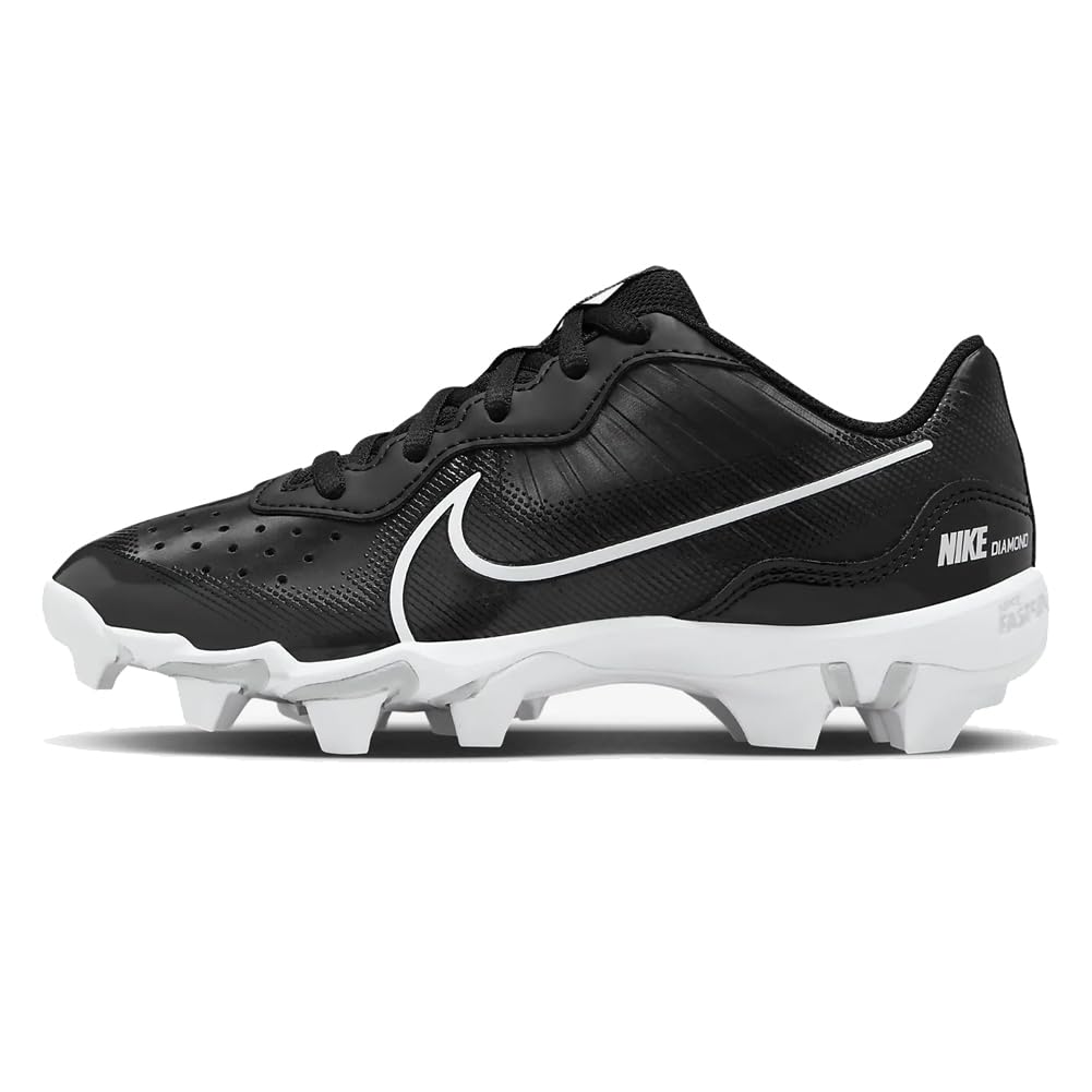Nike Alpha Huarache 4 Keystone Boys Rubber Baseball Cleats SZ 5.5 Black | White - Renee Lane Company
