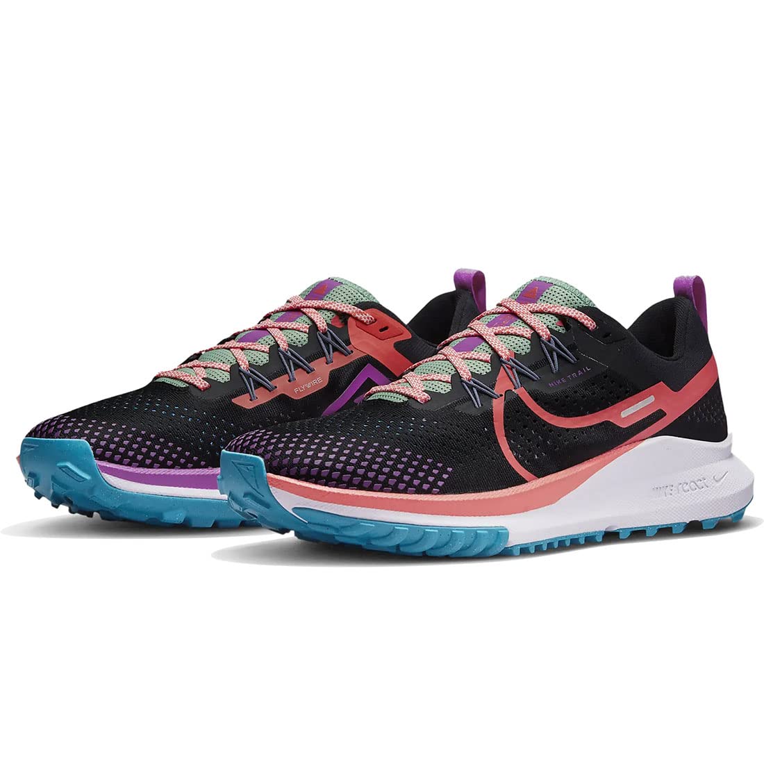 Nike Pegasus Trail 4 Mens Trail Running Shoes Black/Vivid Purple/Enamel Green/Magic Ember 9 M US - Renee Lane Company