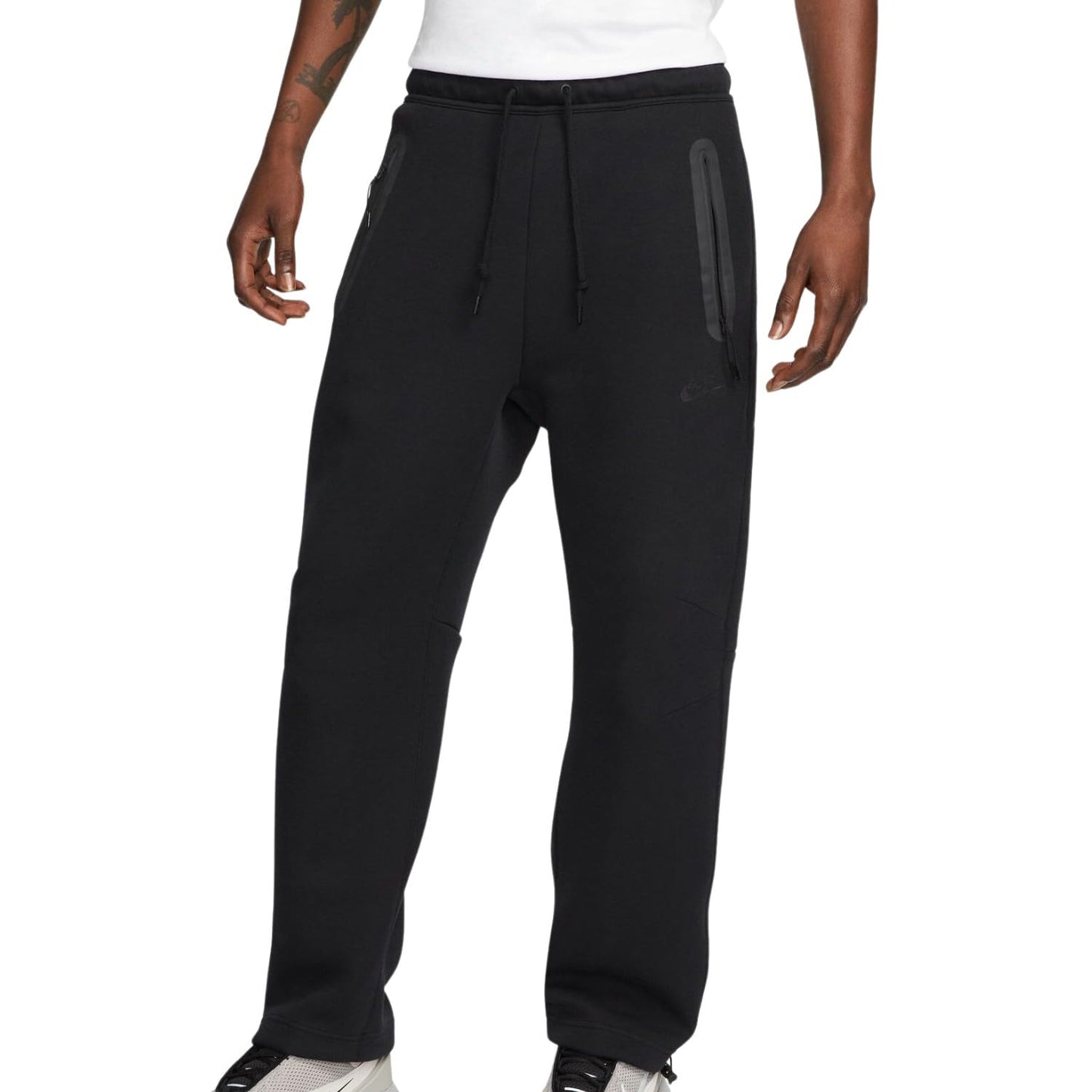Nike Sportswear Tech Fleece Mens Open-Hem Sweatpants (Black/Black FB8012-010) Size Large - Renee Lane Company
