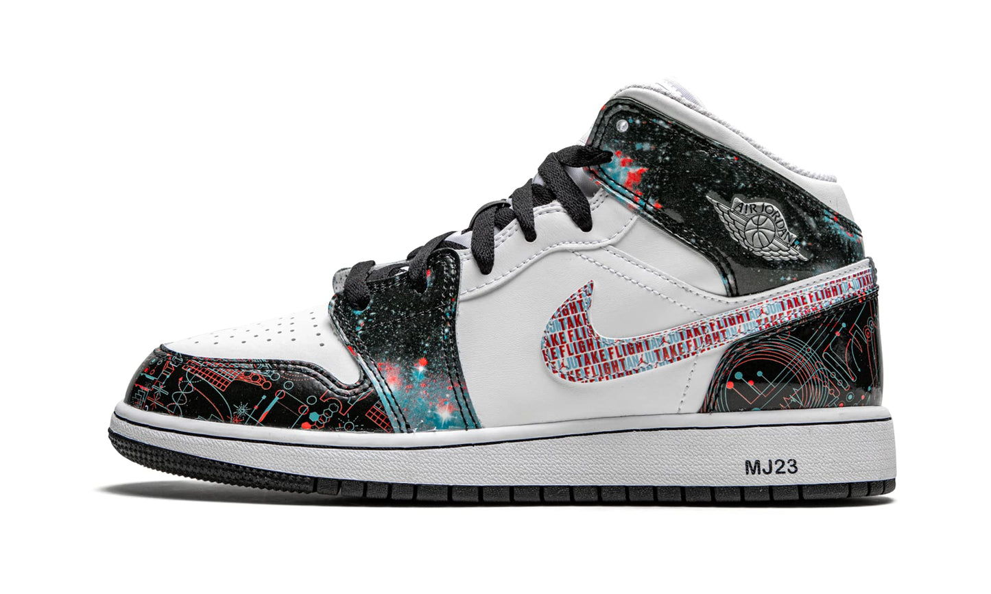 Nike Youth Air Jordan 1 Mid Se GS White/Bright Crimson-blue Hero 4 Big Kid - Renee Lane Company