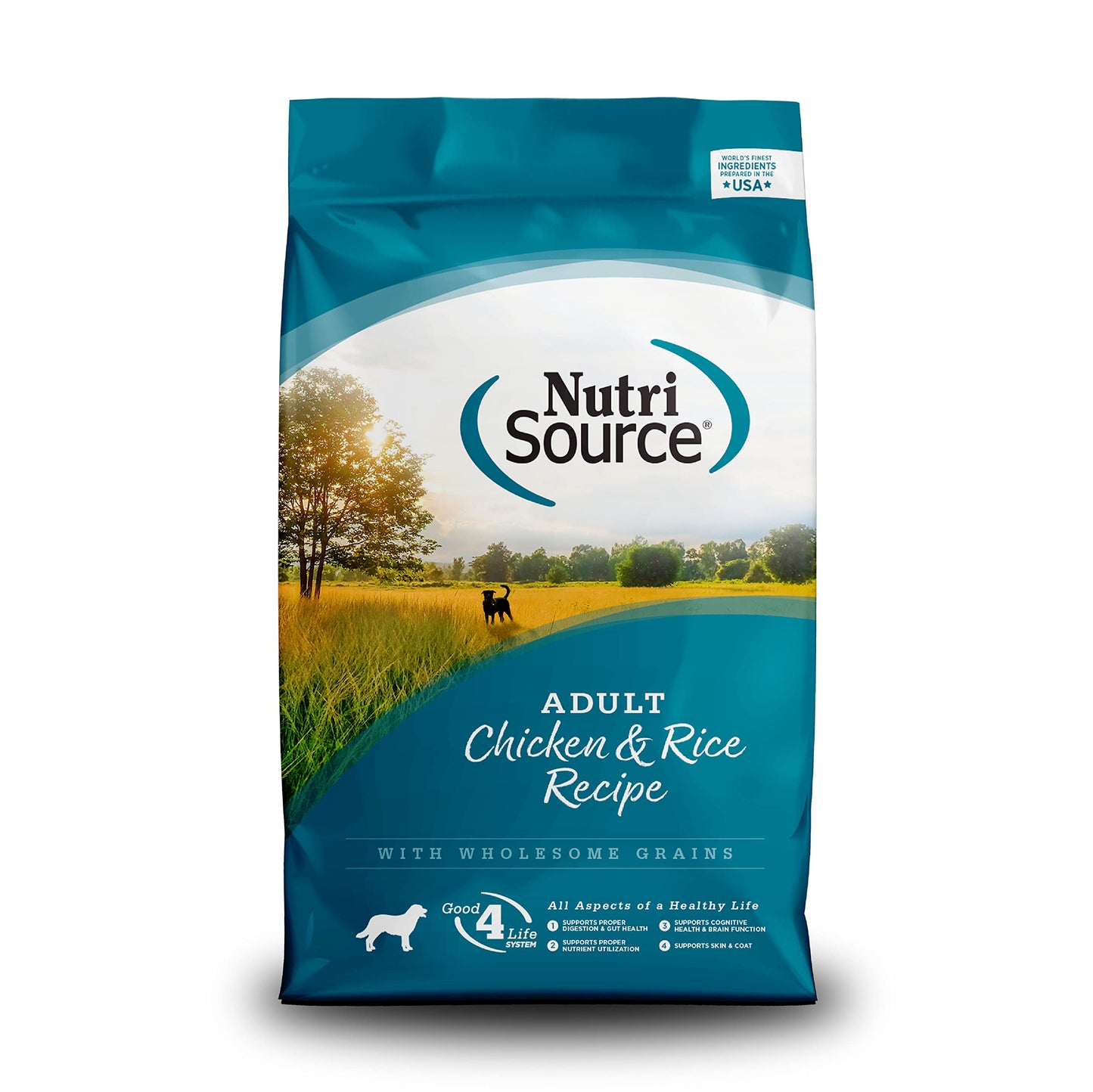 NutriSource Adult Dog Food Made with Chicken and Rice with Wholesome Grains 15LB Dry Dog Food - Renee Lane Company