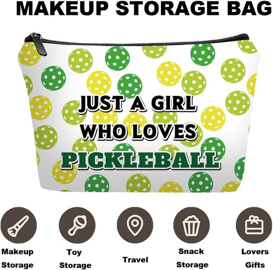 Personalized Pickleball Travel Makeup Cosmetic Bag set with Mirror for women girls,Pickleball Lover Player Makeup Bag organizer kit,Travel & Daily Use,Pickle ball stuff Gifts for Women Friends - Renee Lane Company