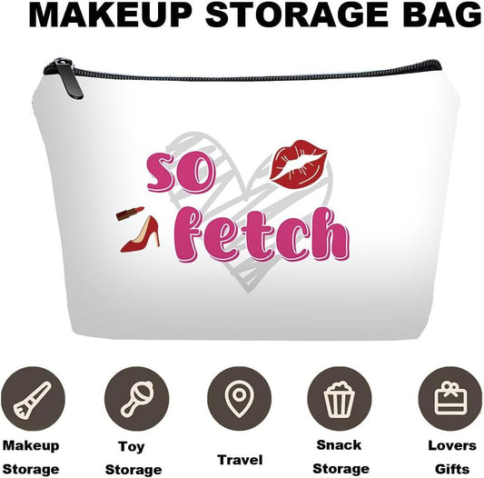 Personalized funny so fetch Travel Makeup Cosmetic Bag set with Mirror for women girls,So Fetch Themed Makeup Bag organizer kit for Travel & Daily Use,so fetch Gifts for Women Mom Girls - Renee Lane Company