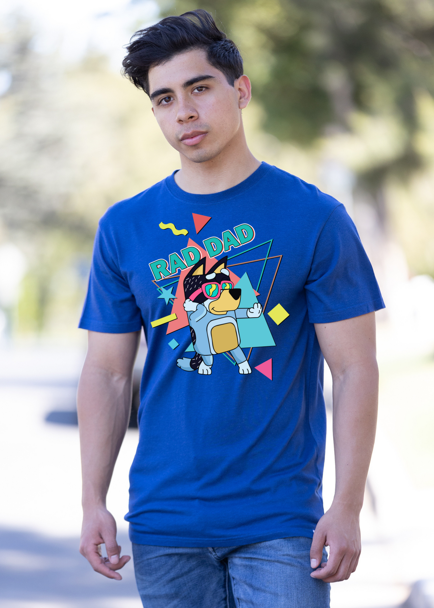 Rad Dad Bluey Men's Bamboo Short Sleeve Graphic T-Shirt - Renee Lane Company