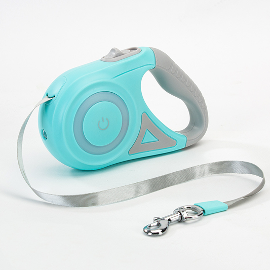 Retractable Dog Leash With LED Flash Light; Adjustable Tractor Rope For Outdoor; No Batteries; length 3m - Renee Lane Company