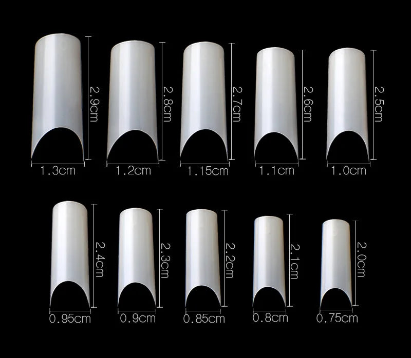 500 Pcs Curved C Fake Nail New Materials Top Quality Full Cover Nails Tips Transparent Gel Para Unha False Nails Beauty Products