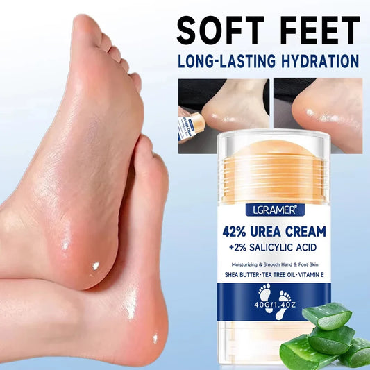 42% urea foot cream jar with +2% salicylic acid blue label