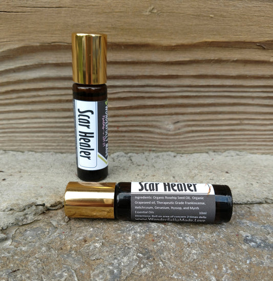 SCAR HEALER Roll On Bottle | Natural Dark Spot Remover | Diminish Fine Lines | Surgery Scar Recovery | Skin Corrector | Essential Oil roller - Renee Lane Company