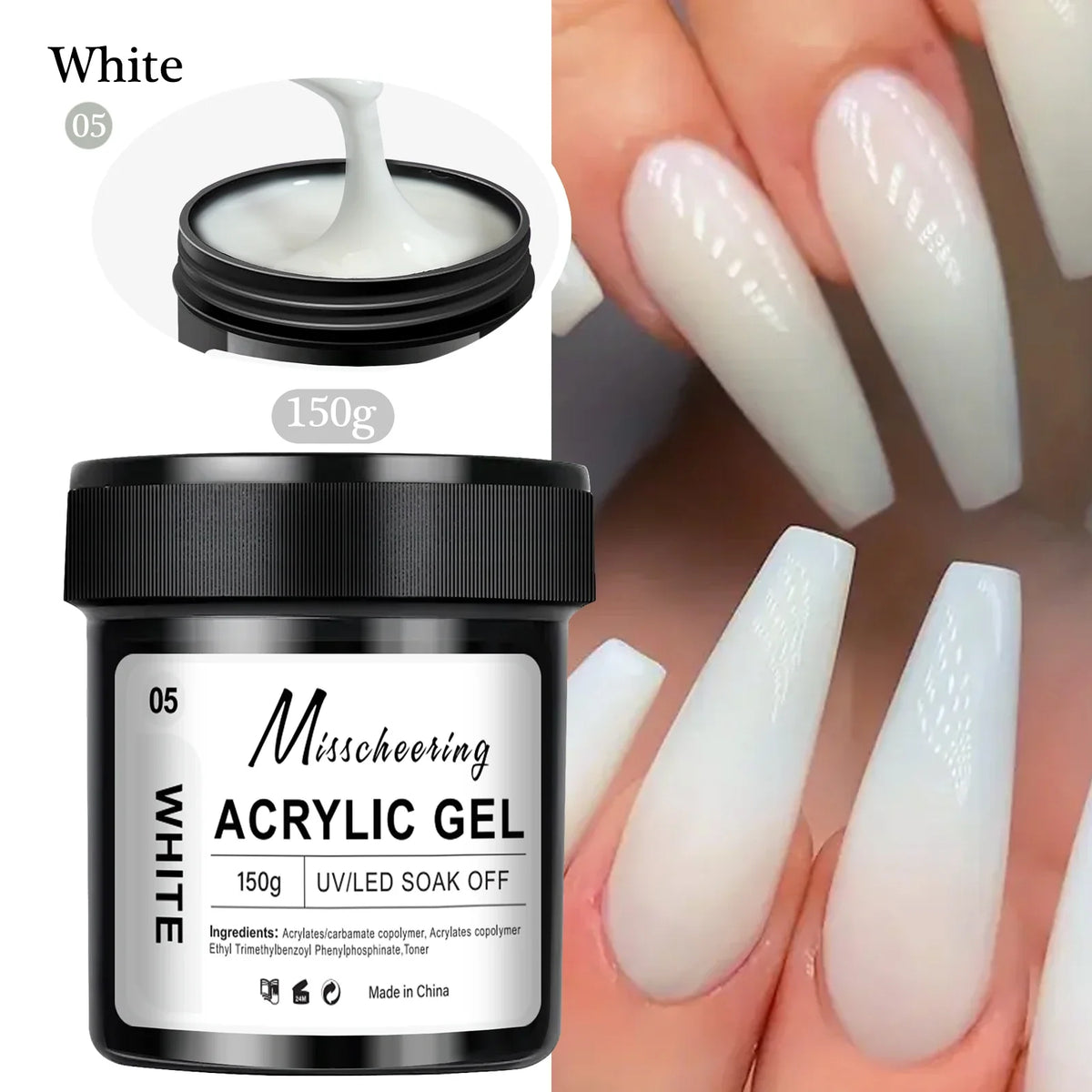 150g Transparent Nail Extension Gel Jelly White Light Pink Acrylic Nail Art UV LED Gel Semi Permanent Varnish Extension Tool