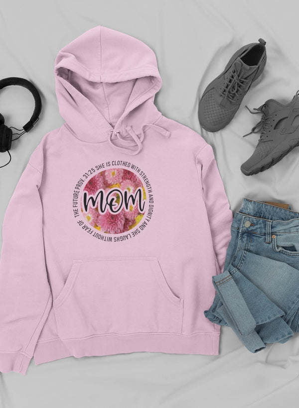 She Is Strong Proverbs Floral Mom Hoodie - Renee Lane Company