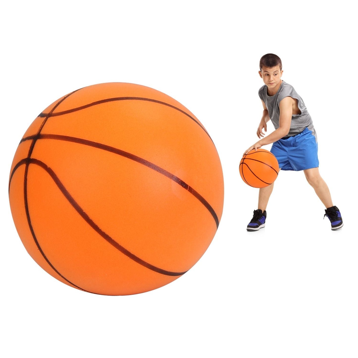 Silent Basketball Foam Bouncing Silent Basketball Uncoated High Density Foam Ball Indoor Low Noise Training Ball - Renee Lane Company