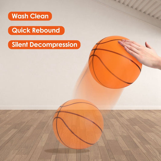 Silent Basketball with Ball Hoop Foam Bouncing Silent Basketball Uncoated High Density Foam Ball Indoor Low Noise Training Ball - Renee Lane Company