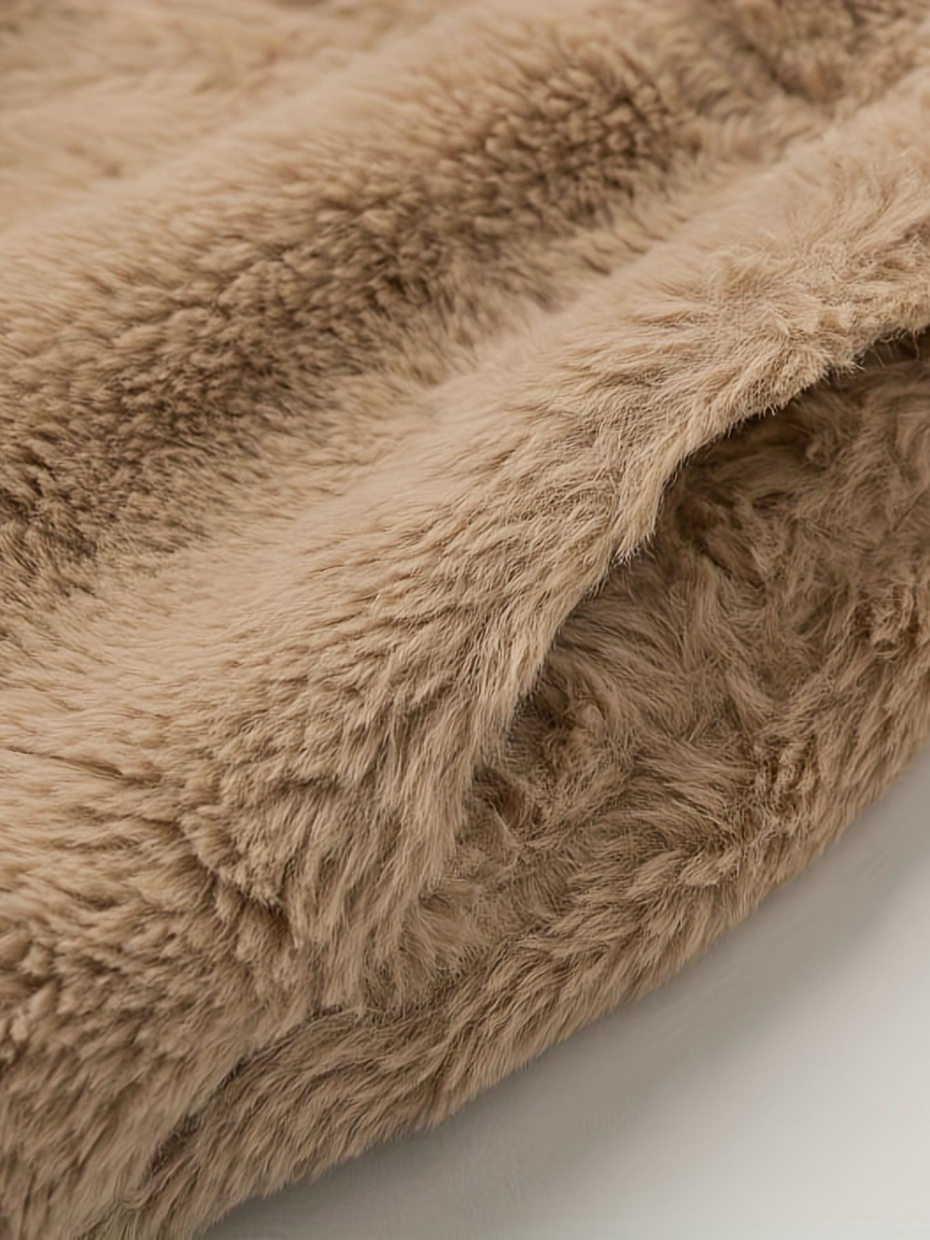 Solid Zip Up Fuzzy Coat, Casual Long Sleeve Lapel Outwear, Women's Clothing - Renee Lane Company
