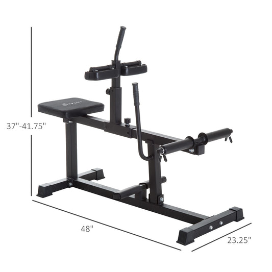 Steel Seated Calf Raise Machine Adjustable Leg Press Strength Training Gym Black - Renee Lane Company