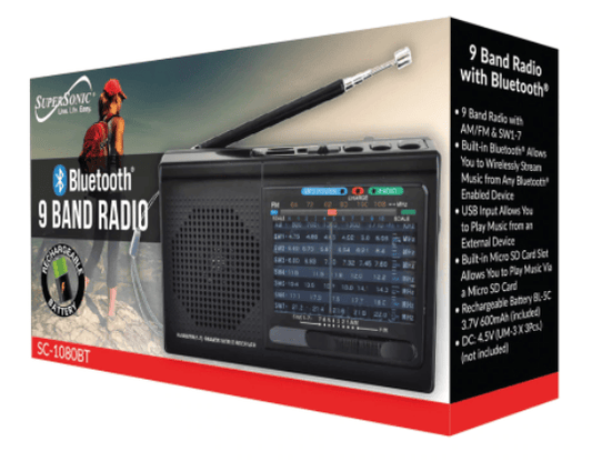 Supersonic 9 Band Radio With Bluetooth - Renee Lane Company