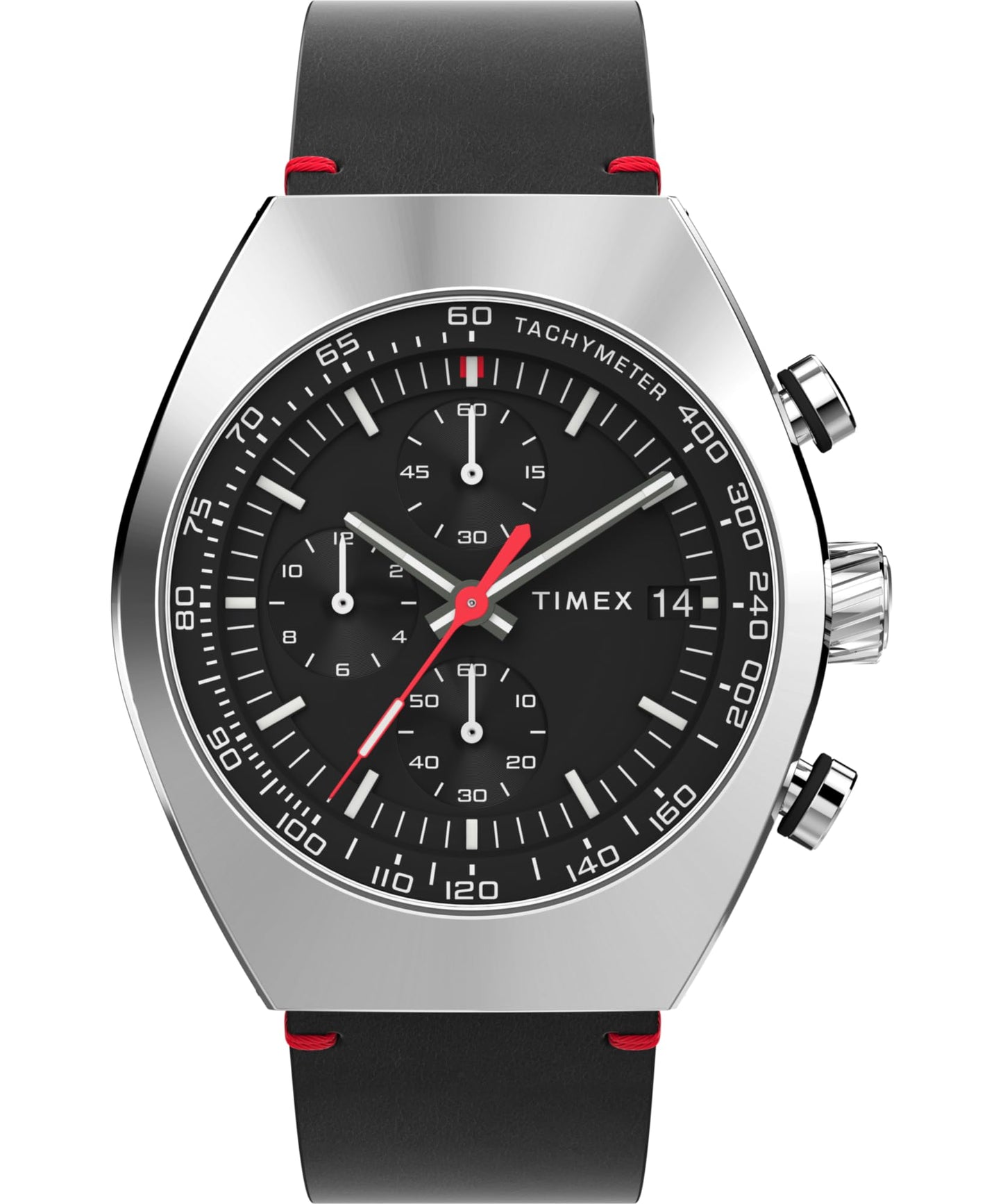 Timex Mens Legacy Tonneau 42mm Watch - Black Strap Black Dial Stainless Steel Case - Renee Lane Company