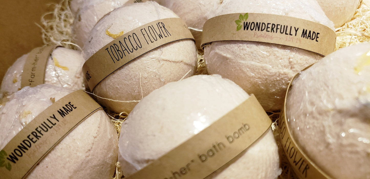 Tobacco Flower Bath Bomb | Floral | Organic - Renee Lane Company