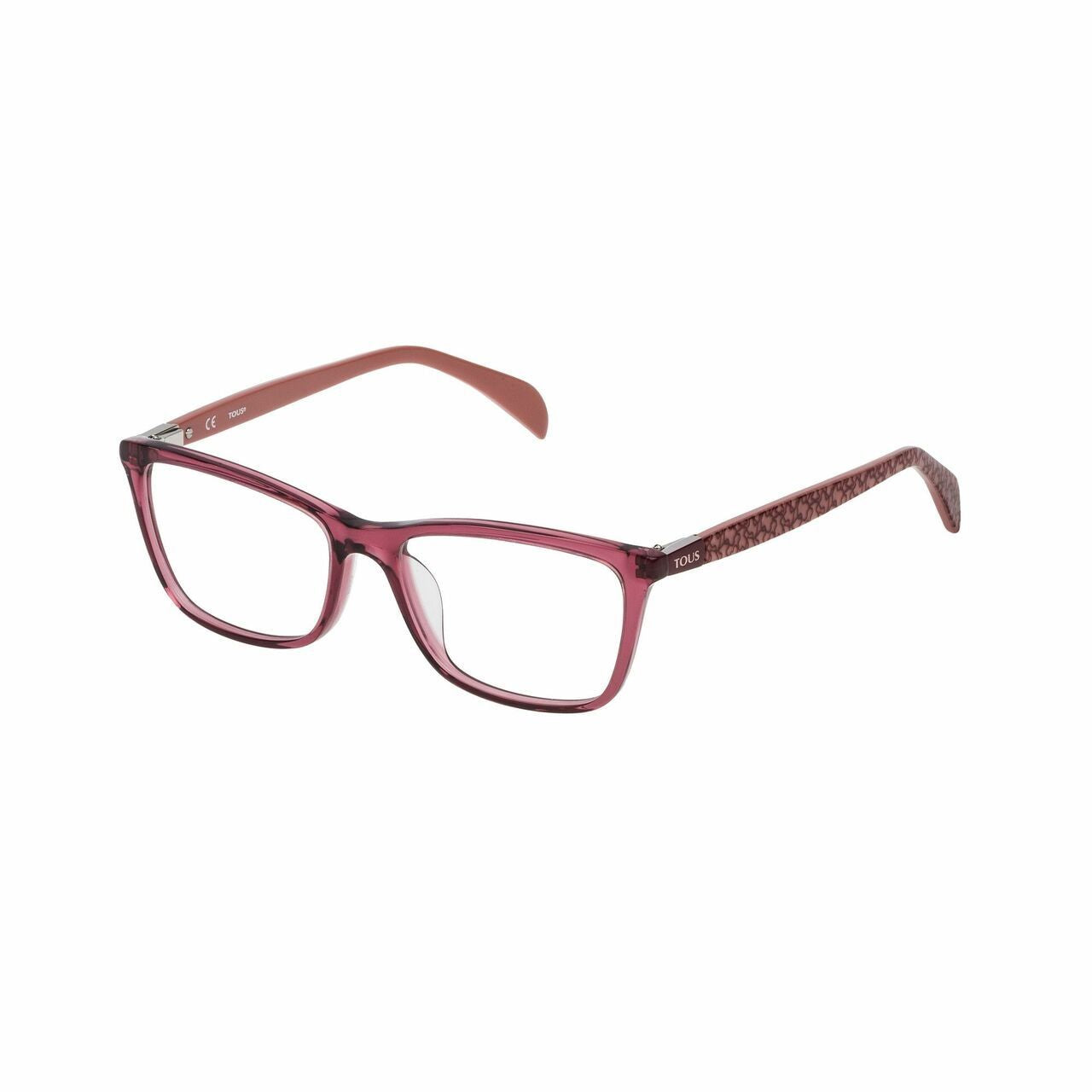 Tous VTO978-096D Transparent Dark Pink Square Women's Acetate Eyeglasses - Renee Lane Company