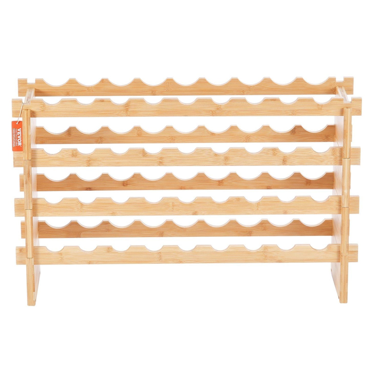 VEVOR 36 Bottle Stackable Modular Wine Rack Bamboo Wood Display Shelf 4-Tier - Renee Lane Company