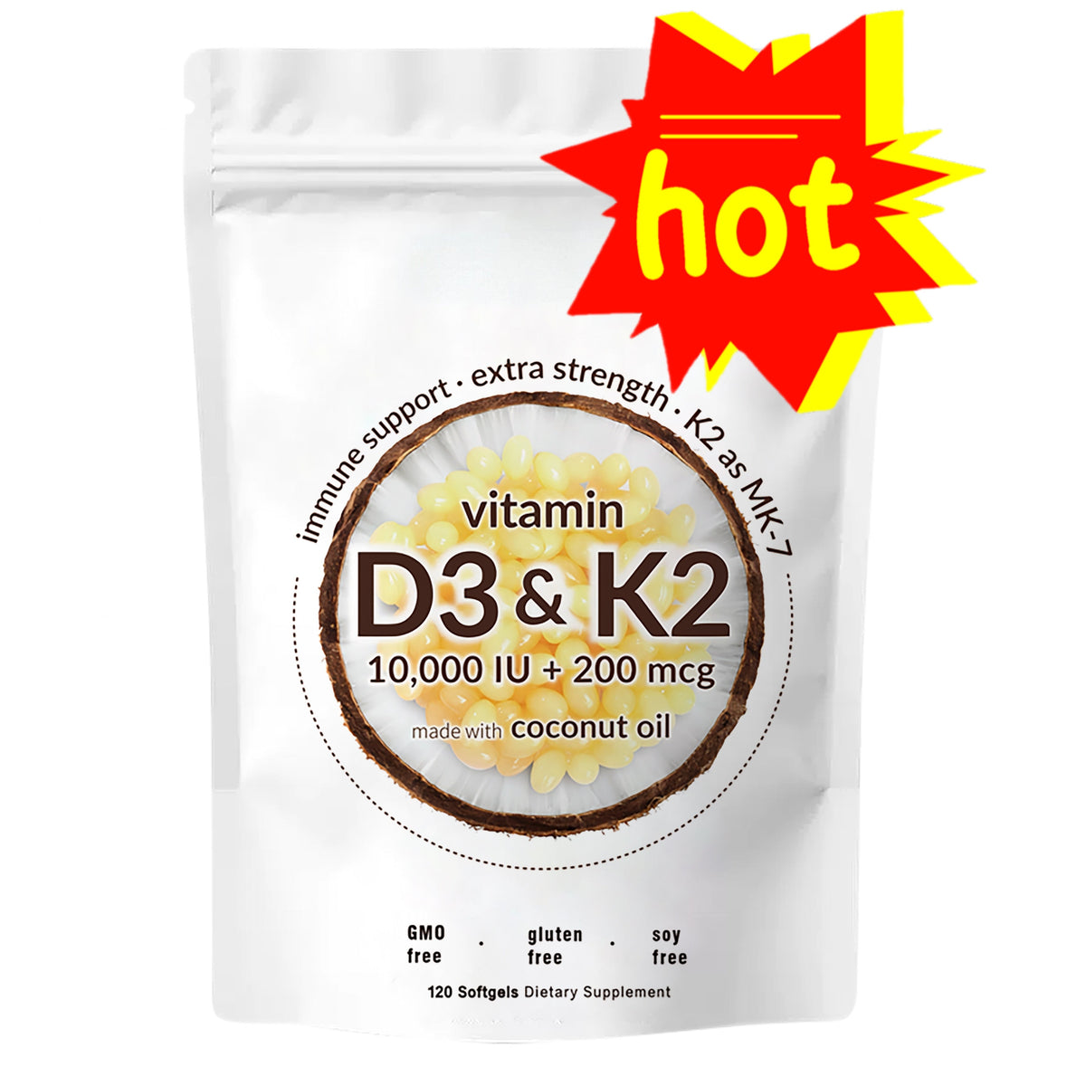 Vitamin D3 K2 Supplement Softgels - Renee Lane Company