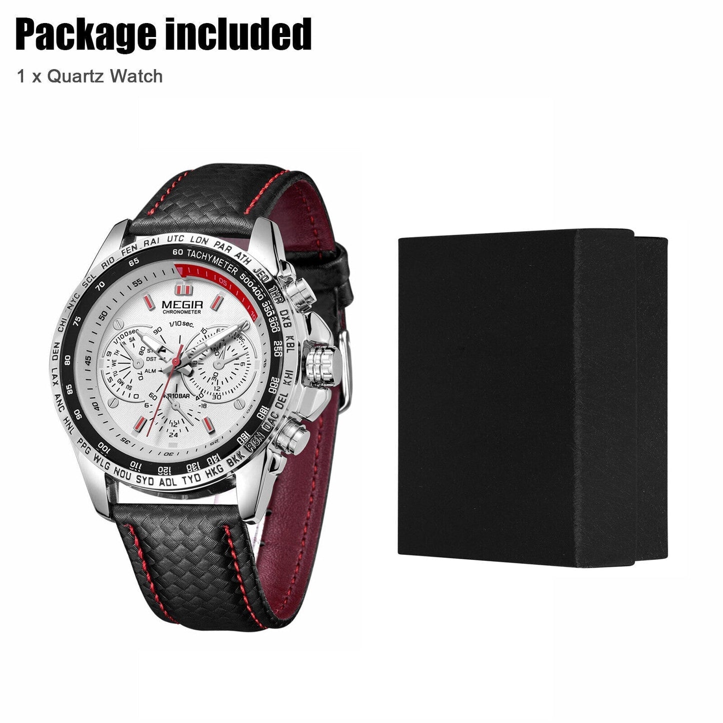 Waterproof Durable MEGIR Men's Stainless Steel Analog Sports Quartz Wrist Watch - Renee Lane Company
