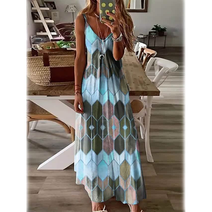 Women's V-Neck Elegant Casual Dress - Renee Lane Company