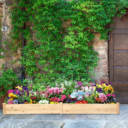 Wooden Vegetable Raised Garden Bed for Backyard Patio Balcony - Renee Lane Company