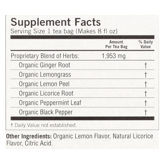Yogi 100% Natural Herbal Tea Caffeine Free Lemon Ginger - 16 Tea Bags - Case Of 6 - Renee Lane Company
