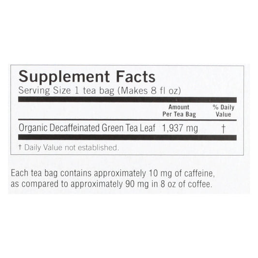 Yogi Organic Green Tea Caffeine Free - 16 Tea Bags - Case Of 6 - Renee Lane Company