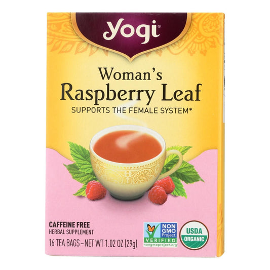 Yogi Organic Woman's Herbal Tea Raspberry Leaf - 16 Tea Bags - Case Of 6 - Renee Lane Company