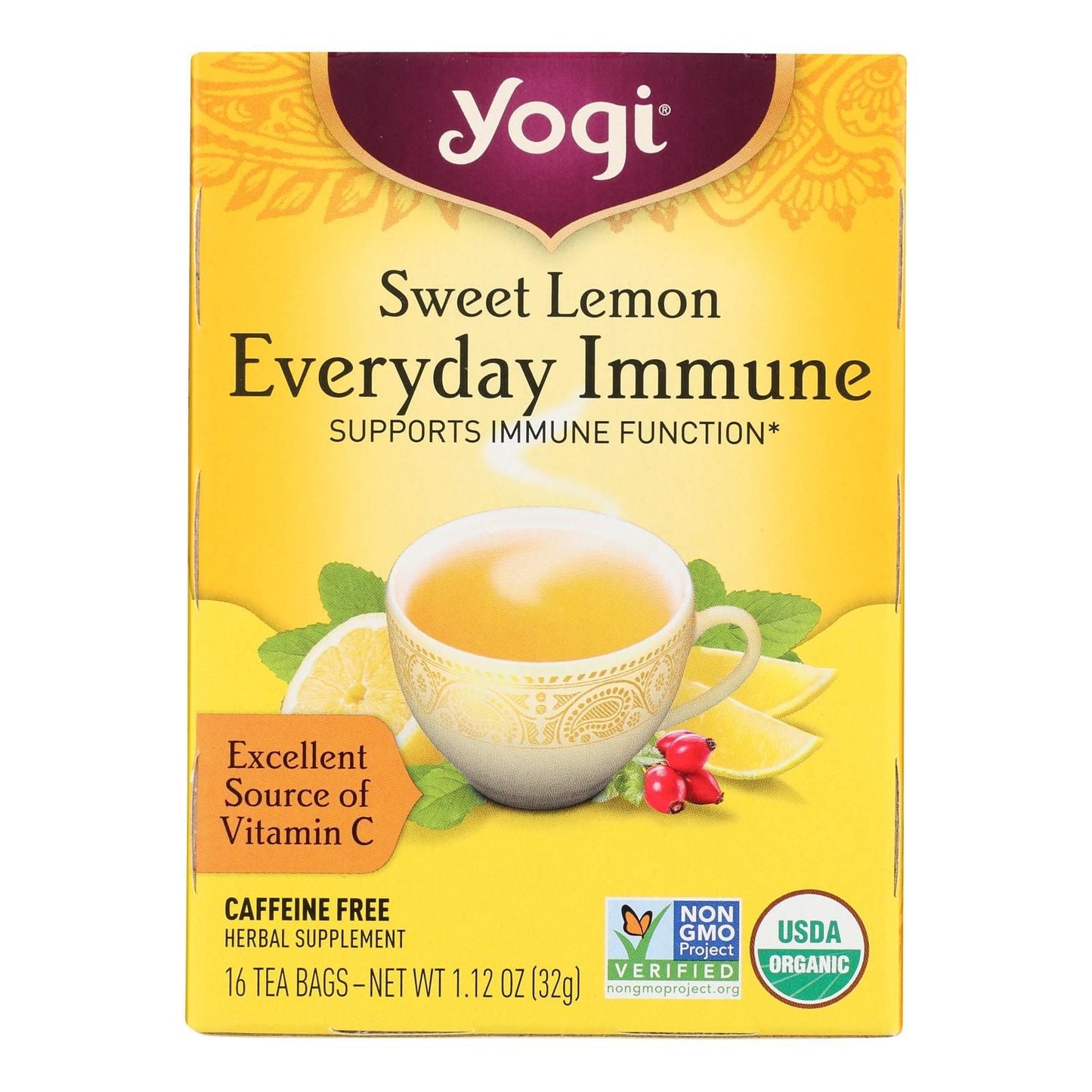 Yogi - Tea Lemon Evdy Immune - Case Of 6-16 Bag - Renee Lane Company