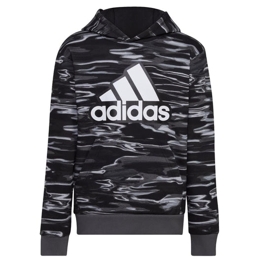adidas Boys Long Sleeve Camo Print Hoodie Black 4 - Renee Lane Company