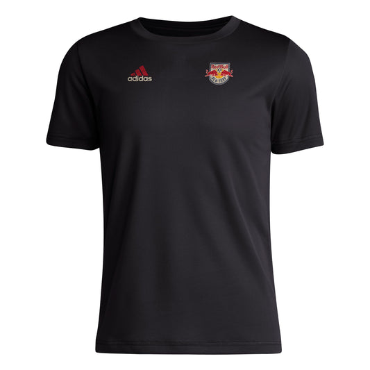 adidas Boys^Unisex Kids Short Sleeve Pre-Game T-Shirt Black/New York Red Bulls X-Large - Renee Lane Company