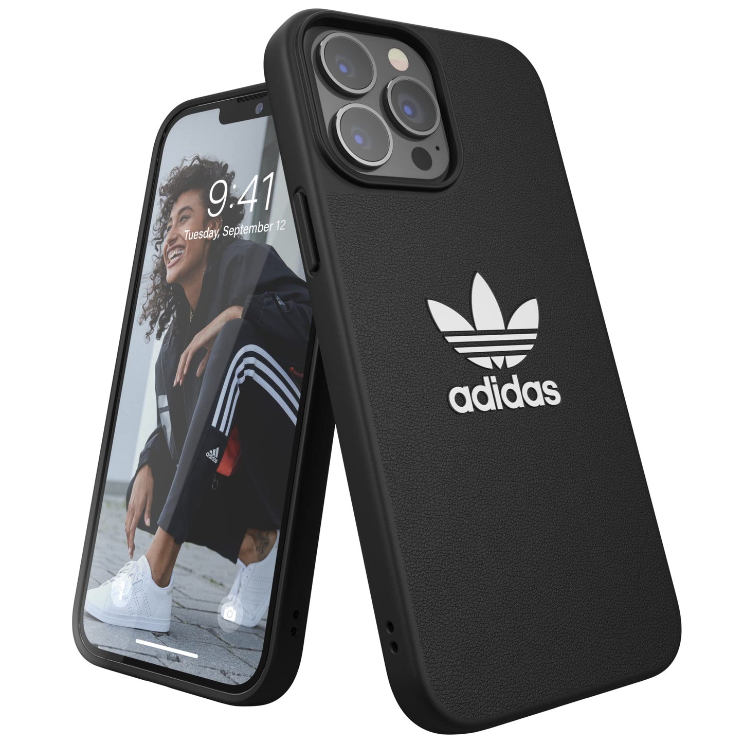 adidas Case Designed for iPhone 13 Pro Max 6.7 Drop-Tested Cases Shockproof Raised Edges Original Protective Case Black and White - Renee Lane Company