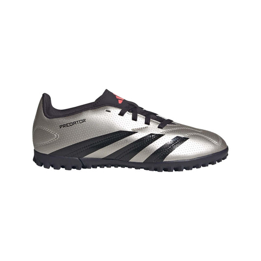 adidas Club Predator Turf Sneaker Platin Metallic/Aurora Black/Turbo 4.5 US Unisex Big Kid - Renee Lane Company