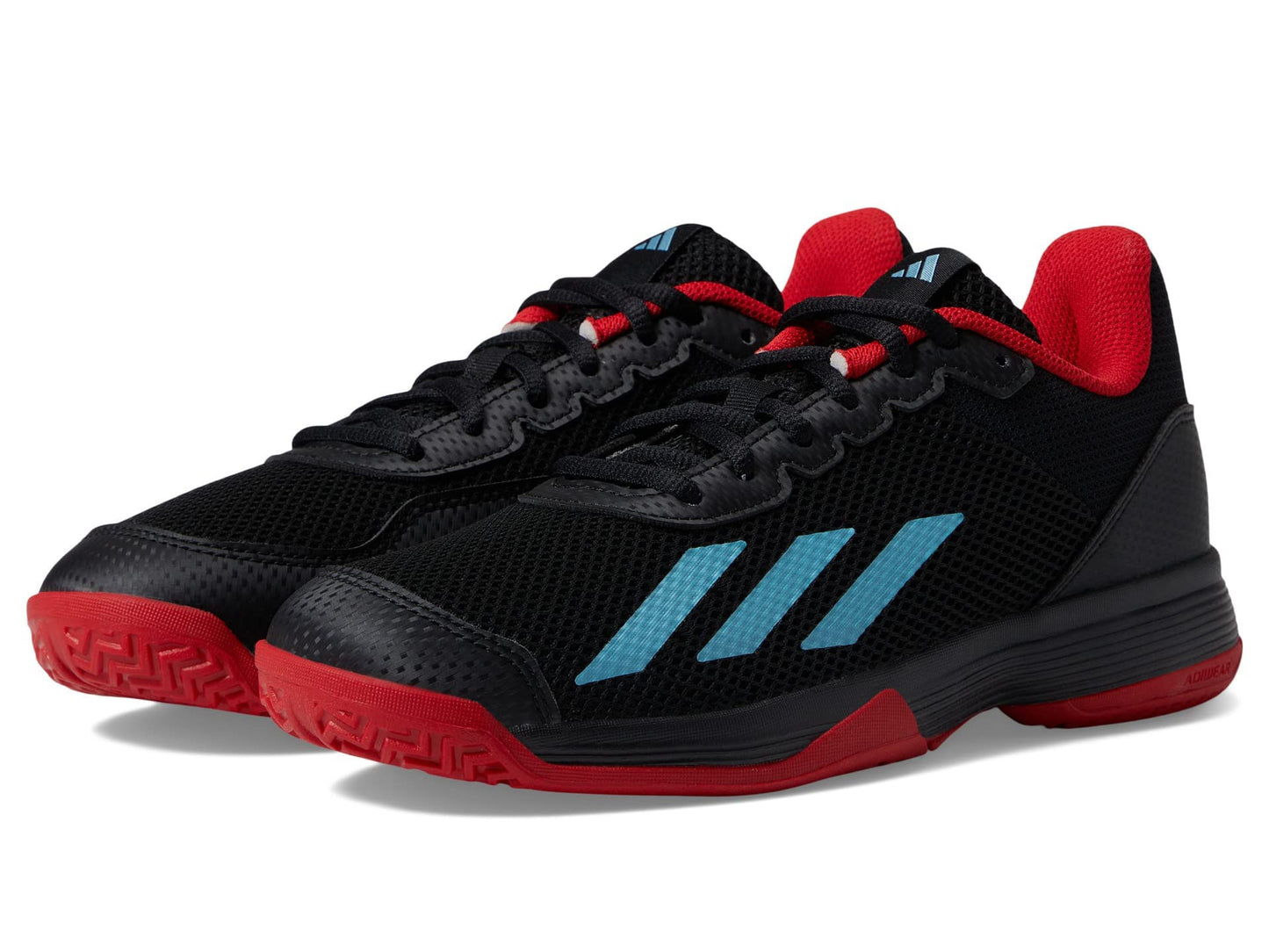 adidas Courtflash Tennis Shoe Black/Preloved Blue/Better Scarlet 13.5 US Unisex Little Kid - Renee Lane Company