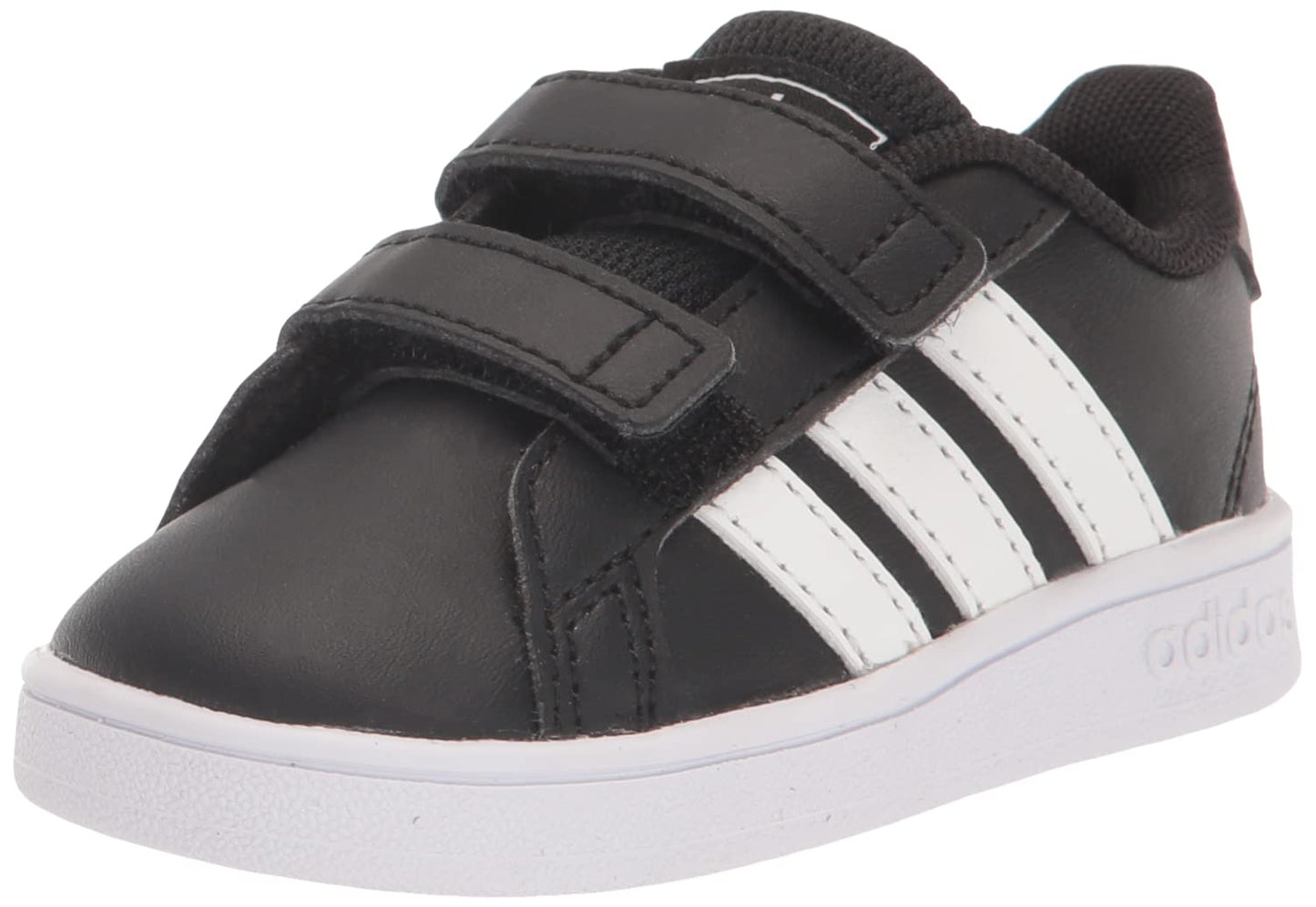 adidas Grand Court Sneaker Black/White/White 1 US Unisex Little Kid - Renee Lane Company