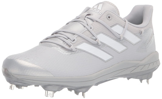 adidas Mens Adizero Afterburner 8 Baseball Shoe Team Light Grey/White/Silver Metallic 7.5 - Renee Lane Company