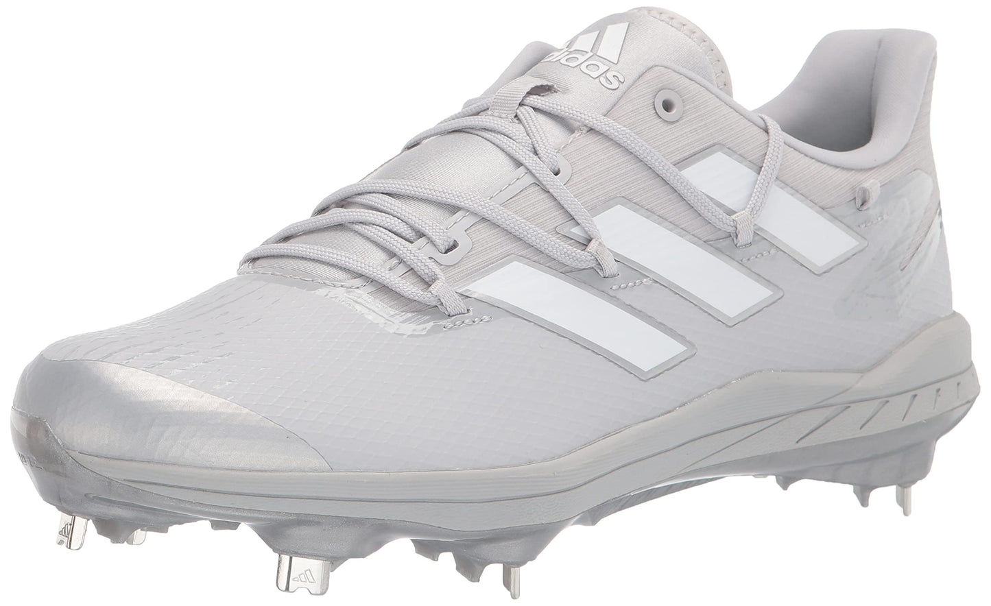 adidas Mens Adizero Afterburner 8 Baseball Shoe Team Light Grey/White/Silver Metallic 7.5 - Renee Lane Company