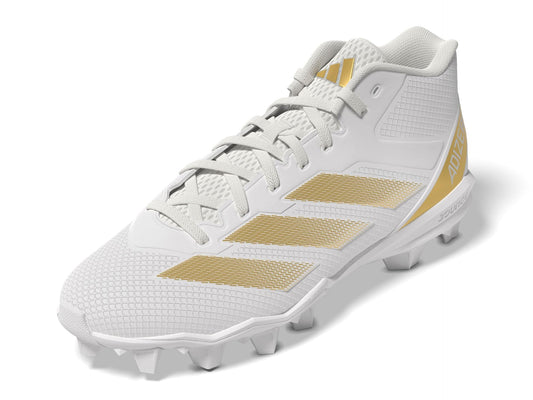 adidas Mens Adizero Impact.2 Molded American Football Sneaker White/Gold Metallic/White 13 - Renee Lane Company