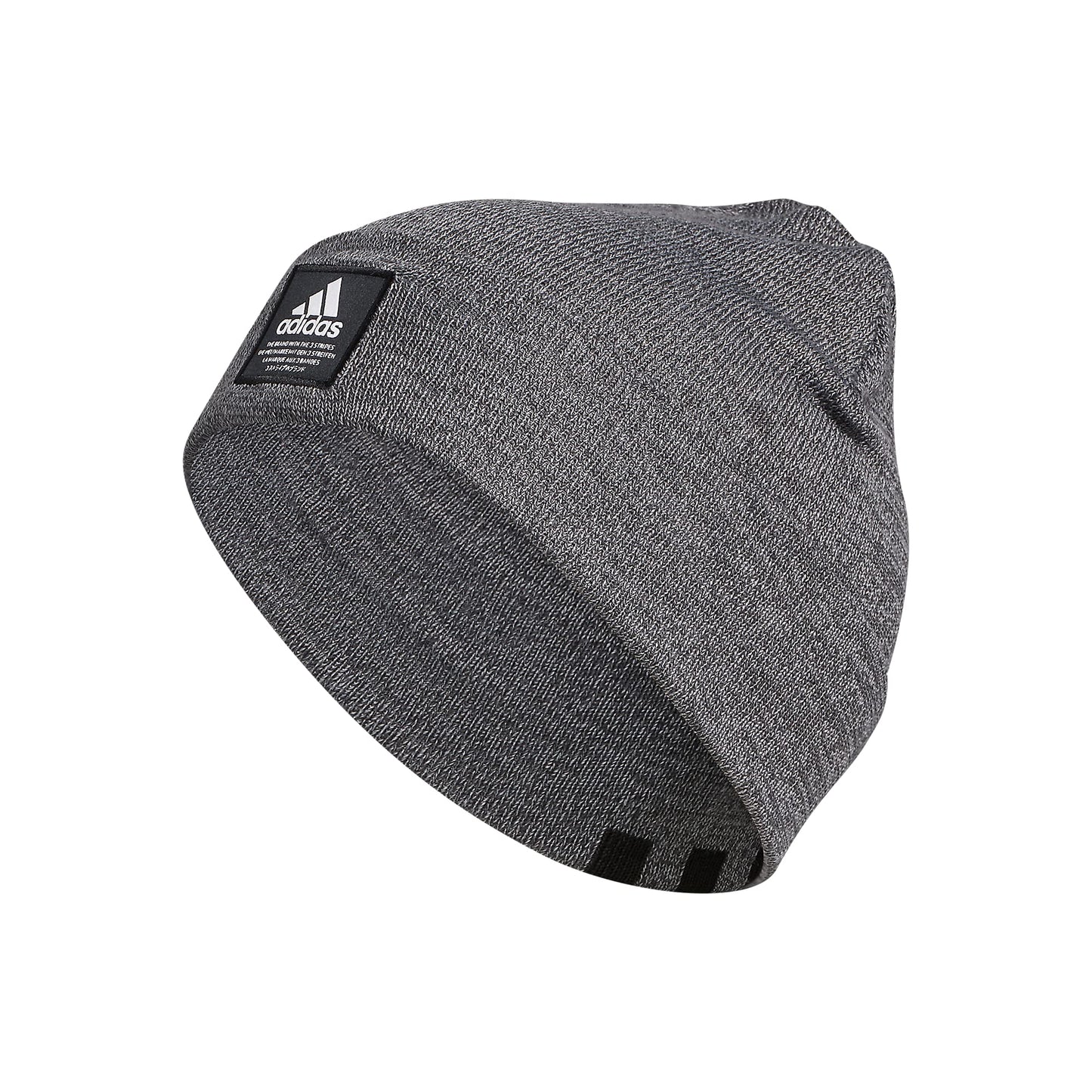 adidas Mens Amplifier Fold Beanie Carbon-Grey Twist/Black/White F21 One Size - Renee Lane Company