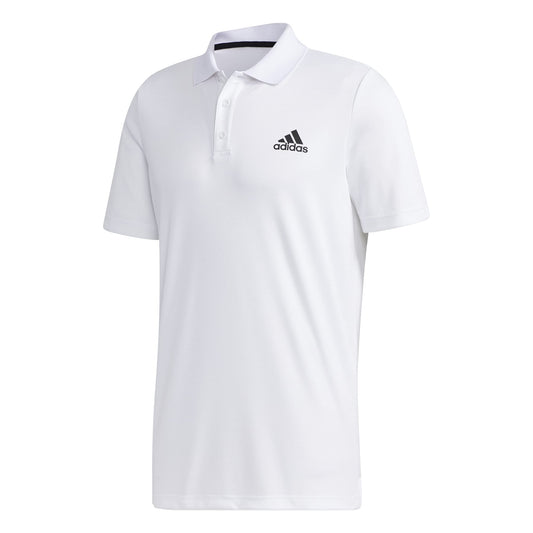 adidas Mens Designed 2 Move 3-Stripes Polo Shirt White/Black Small - Renee Lane Company