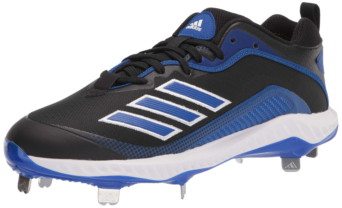 adidas Mens FV9350 Baseball Shoe Black/Royal Blue/White 7 - Renee Lane Company